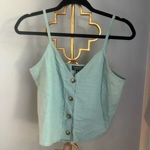Topshop Mint Green Button-Up Cami Top